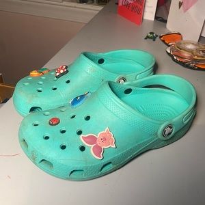 Blue/ green crocs size 5